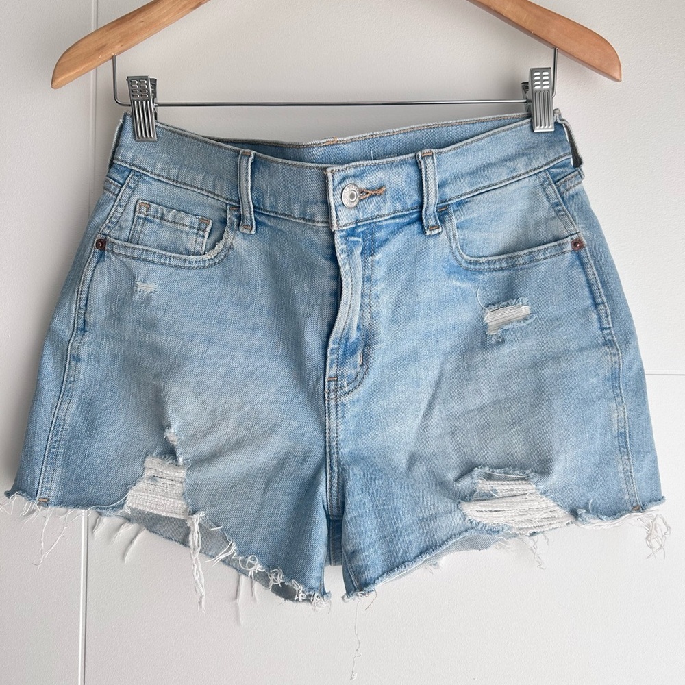 Old Navy Blue Jean Shorts High-Waisted Distressed